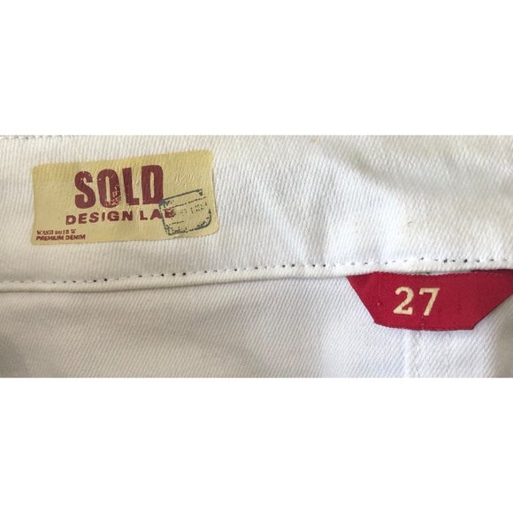 White Skinny Jeans with Black Faux Leather Trim - Picture 10 of 13